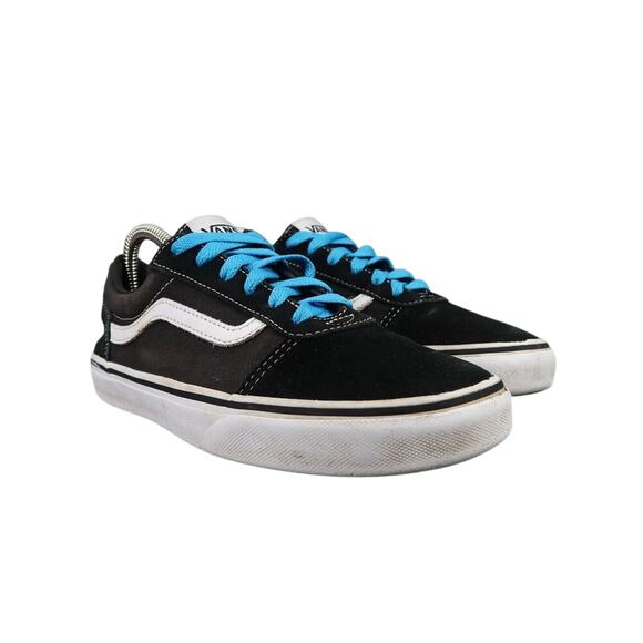 Vans Shoes Kids 5 Sneakers Old Skool Skate Casual Black Suede Canvas Trainer Low - Picture 1 of 12
